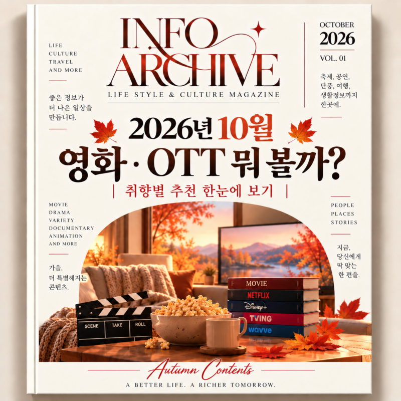 2026년 10월 영화·OTT 뭐 볼까?｜취향별 추천 한눈에 보기