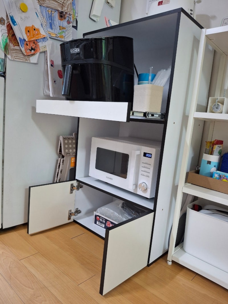 오브제 미니 전자 렌지 밥솥 수납장 선반 렌지대 1년 실사용 후기 | 내돈내산