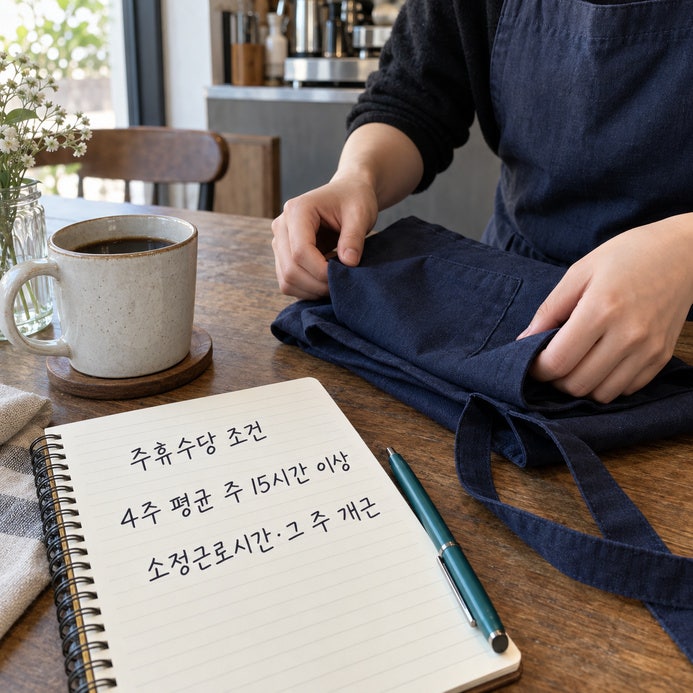 주휴수당 조건, 주 15시간·개근 기준과 알바·일용직·5인 미만 적용