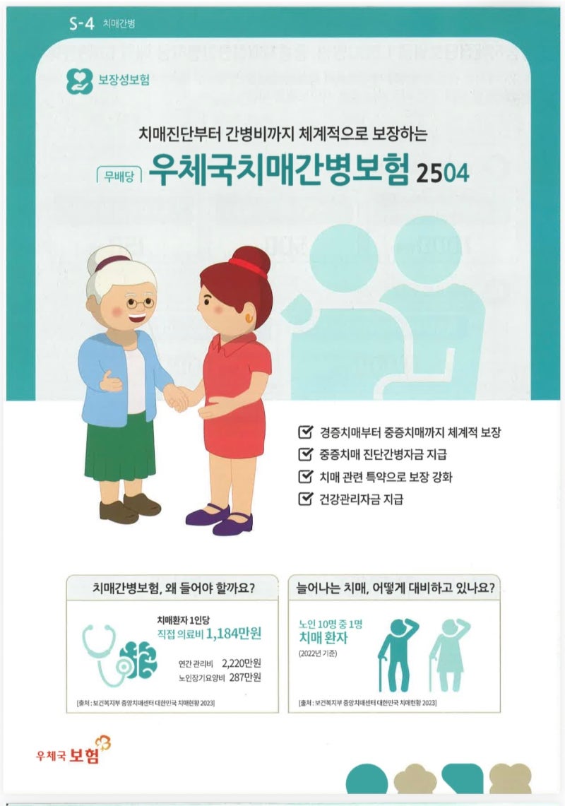 "우체국치매간병보험"｜알츠하이머 중증치매 월 간병비·진단금·부모님 치매 보험료 총정리