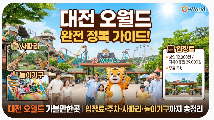 대전 오월드 가볼만한곳｜입장료·주차·사파리·놀이기구까지 총정리