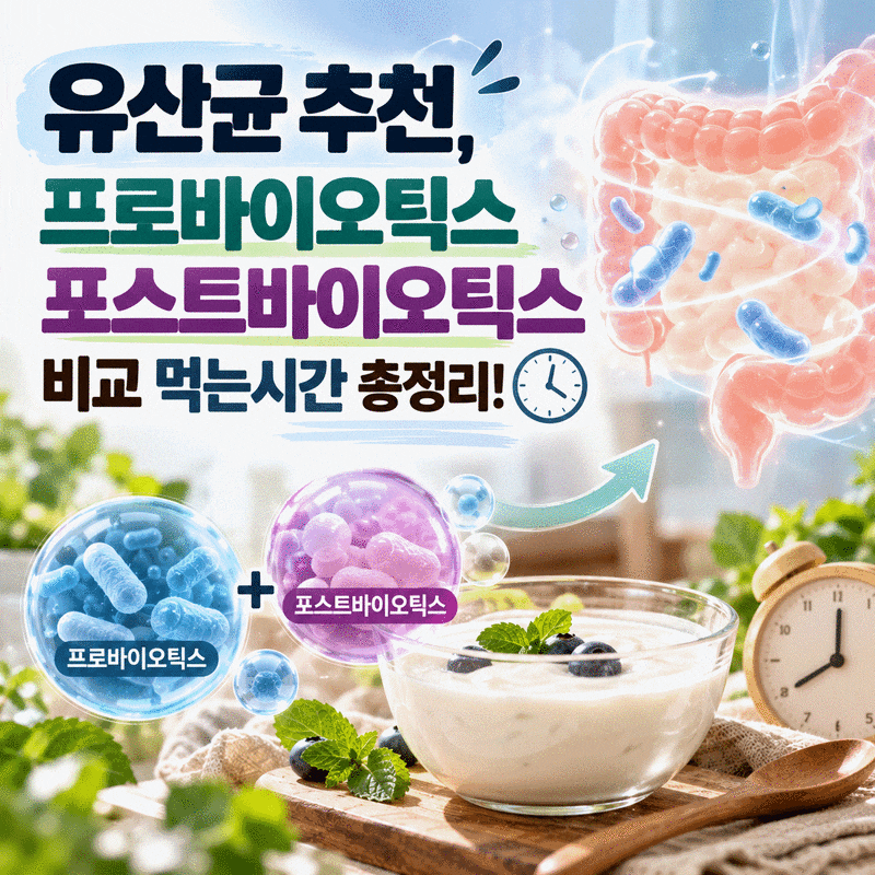 유산균 추천, 프로바이오틱스 포스트바이오틱스 비교 먹는시간 총정리!