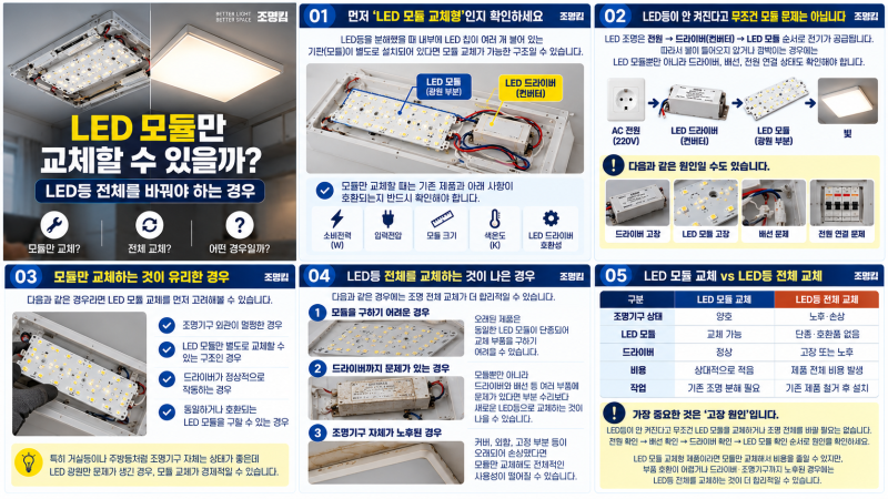 LED 모듈만 교체할 수 있을까?｜LED등 전체를 바꿔야 하는 경우