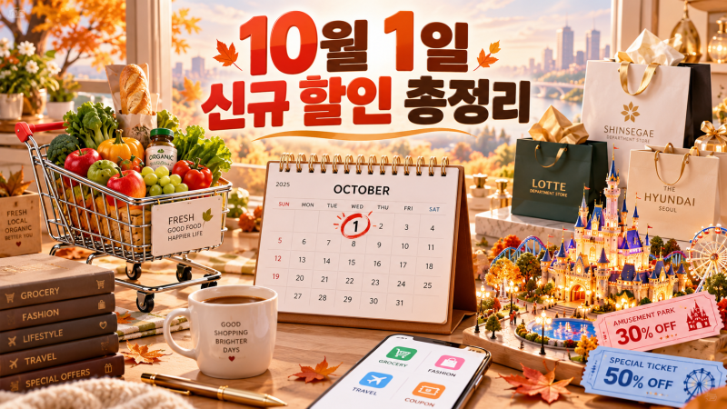 [할인] 2026년 10월 1일 오늘 시작 할인 6선｜이마트·백화점·롯데월드