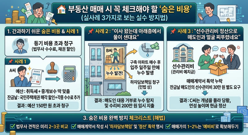 부동산 매매 시 꼭 체크해야 할 '숨은 비용' (실사례 3가지로 보는 실수 방지법)