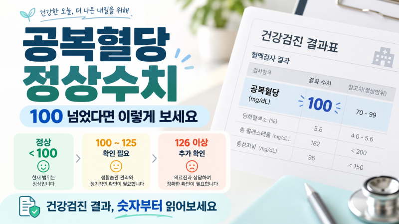 건강검진 공복혈당 100 넘었다면? 당뇨 전단계부터 확인할 숫자
