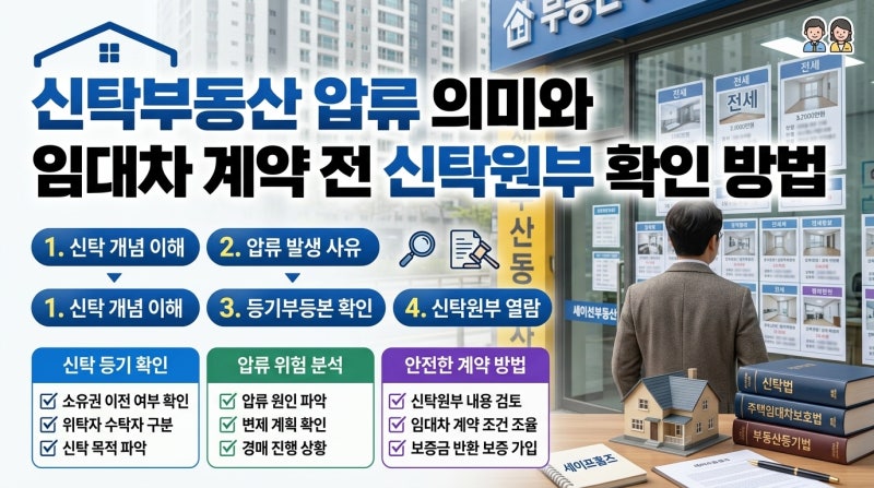 신탁부동산 압류 의미와 임대차 계약 전 신탁원부 확인 방법