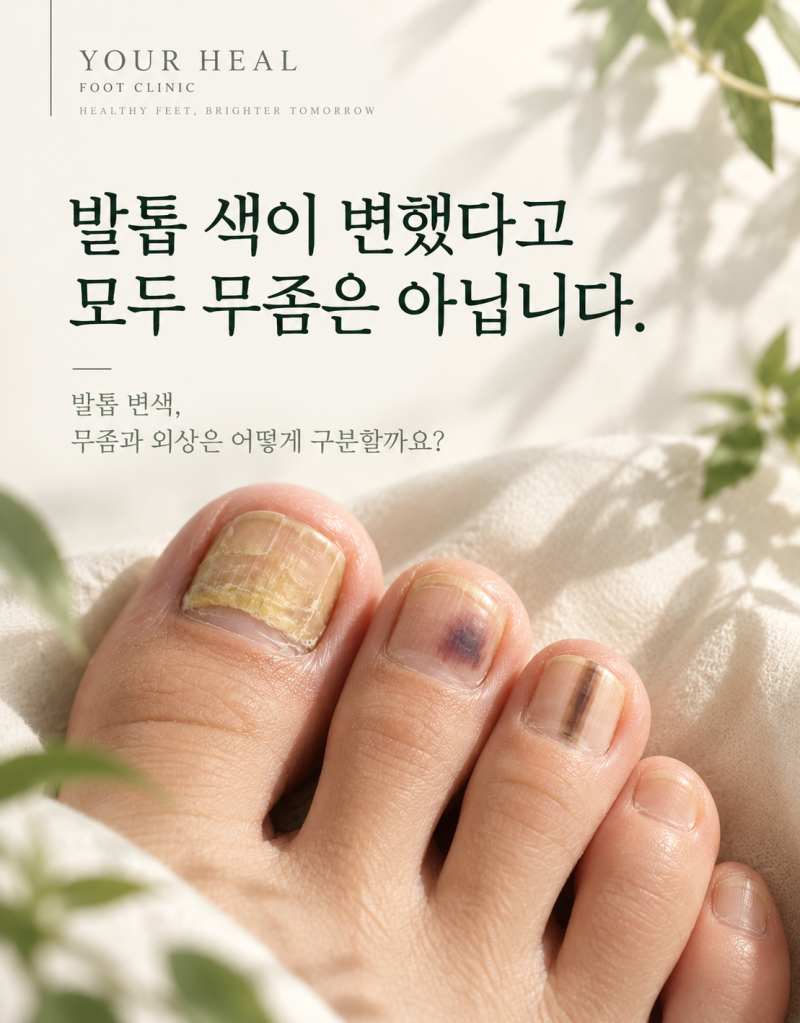 구로 발톱 변색, 노랗고 검게 변한 발톱은 모두 무좀일까요?