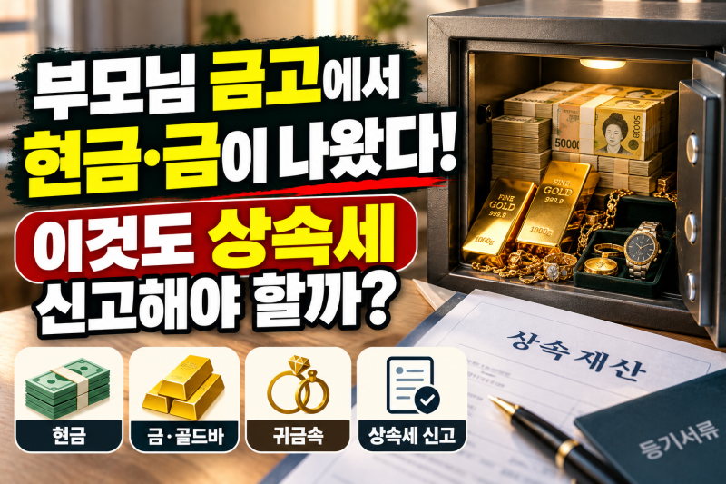 부모님 집에서 금고가 발견됐다면? 현금·금·귀금속도 상속재산 신고해야 할까