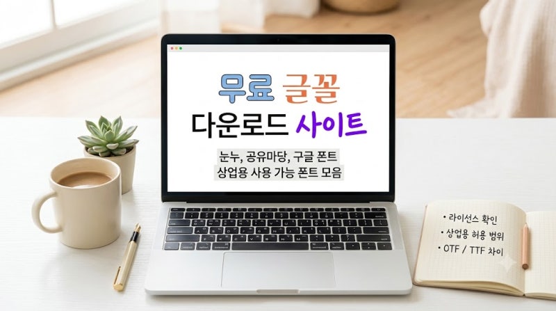 무료글꼴 추천 다운로드 사이트 4곳, 상업용 라이선스 확인법까지