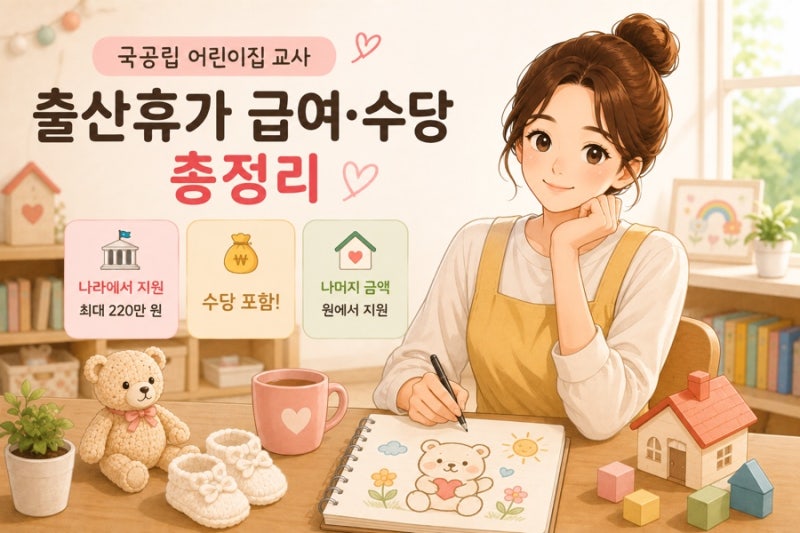 국공립어린이집 교사 출산휴가 급여·수당 총정리｜실제 급여 공유