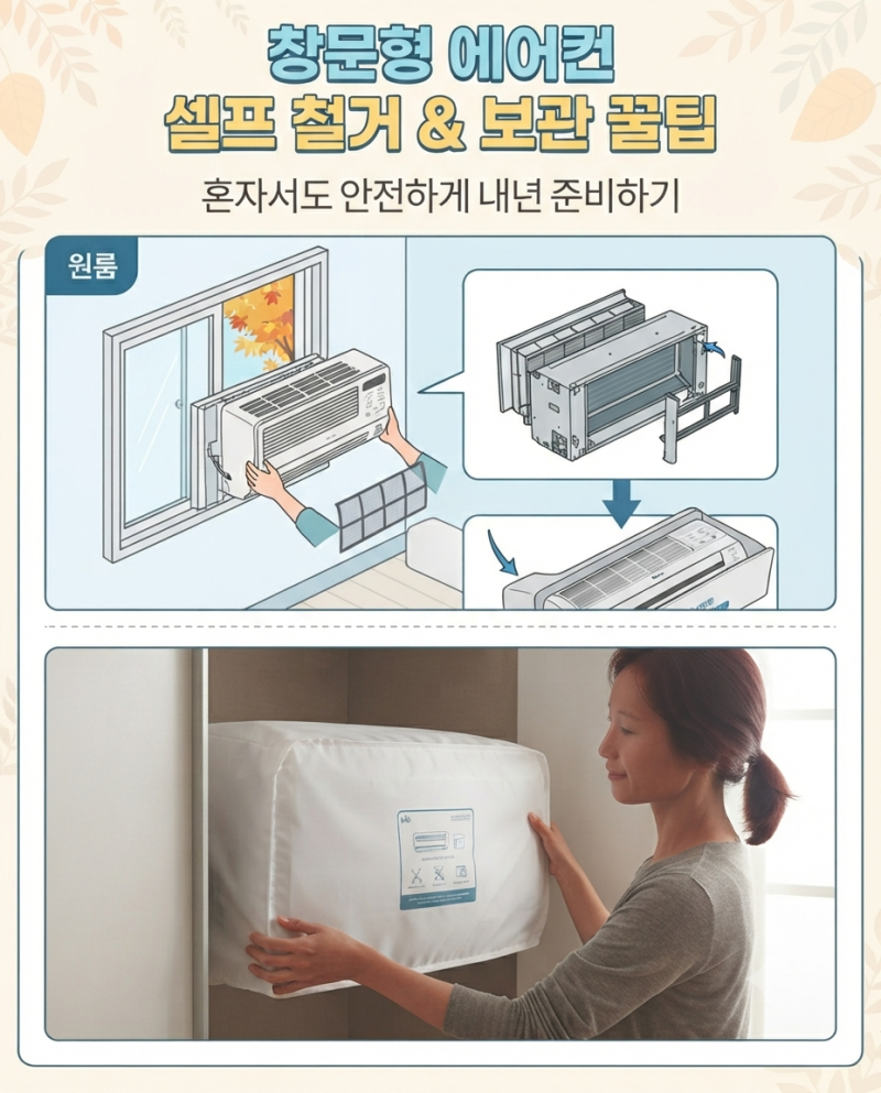 "여름 지나고 난감한 창문형 에어컨..." 자취방 셀프 철거부터 겨울철 보관까지 완벽 가이드
