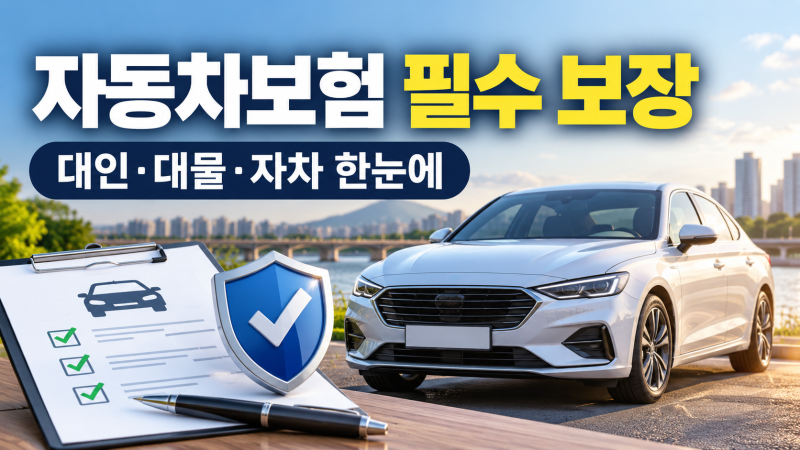 자동차보험 필수 보장 | 대인·대물·자차 종류와 한도