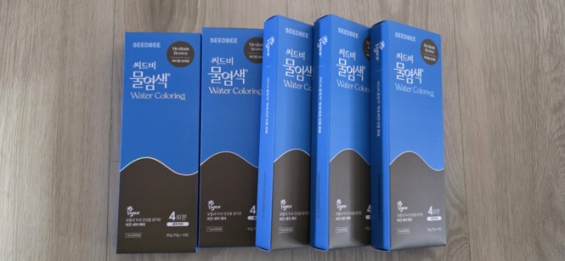 씨드비 물염색 미디엄 브라운 후기, 다크브라운과 직접 써본 색상 차이