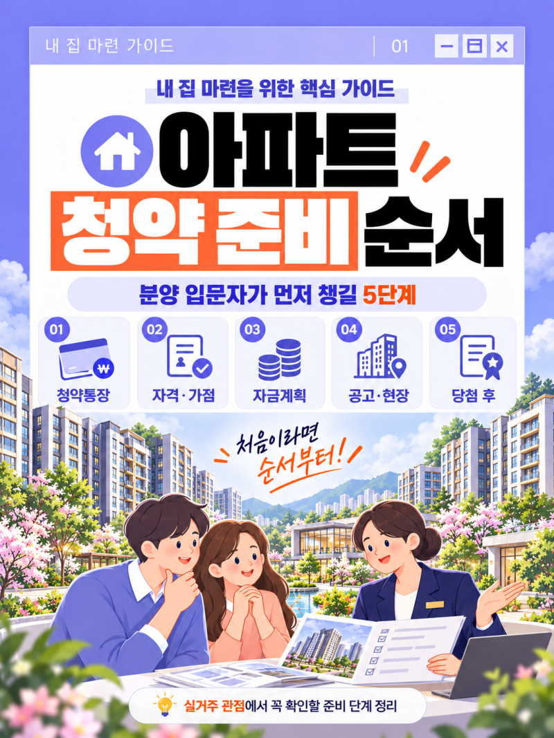 아파트 청약 준비 순서, 분양 입문자가 먼저 챙길 5단계