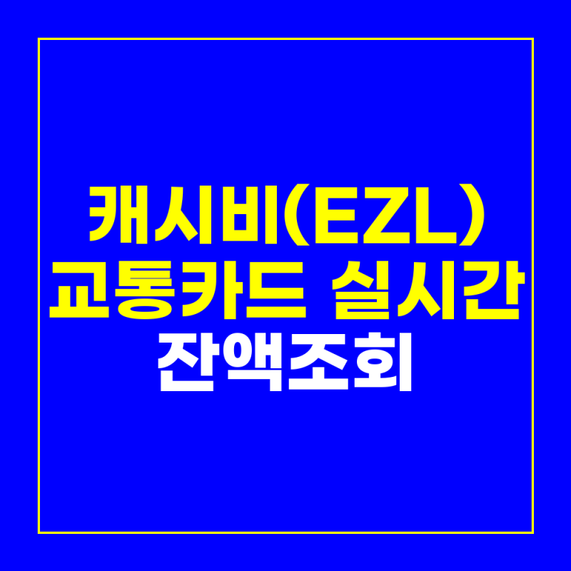 캐시비 이즐 교통카드 실시간 잔액조회 및 환불 방법 총정리