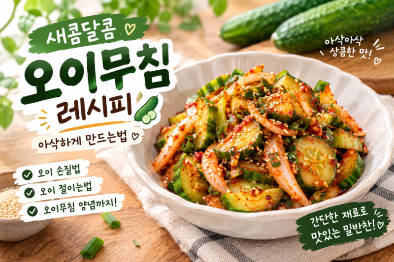 오이무침 레시피 새콤달콤 아삭하게 만드는법｜오이무침 양념 황금비율
