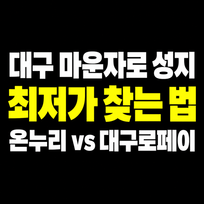 2026 대구 마운자로 성지 총정리｜최저가 찾는 법·온누리상품권·대구로페이 비교