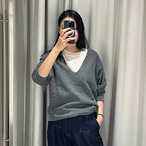 h&m 공홈에 없음.. 매장에만 있는 존예 여성 딥 브이넥 니트 추천