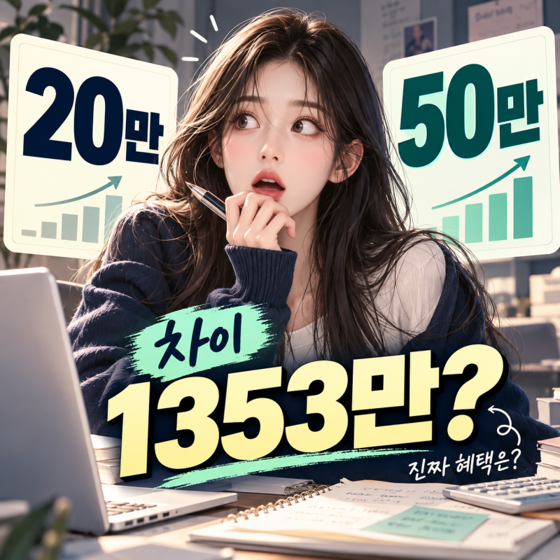 청년미래적금 20만원 vs 50만원, 만기 차이 1353만원인데 진짜 혜택 차이도 그만큼일까?