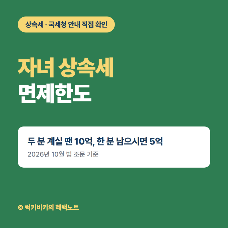 자녀 상속세 면제한도, 아버지 땐 0원인데 어머니 땐 세금 나오는 이유
