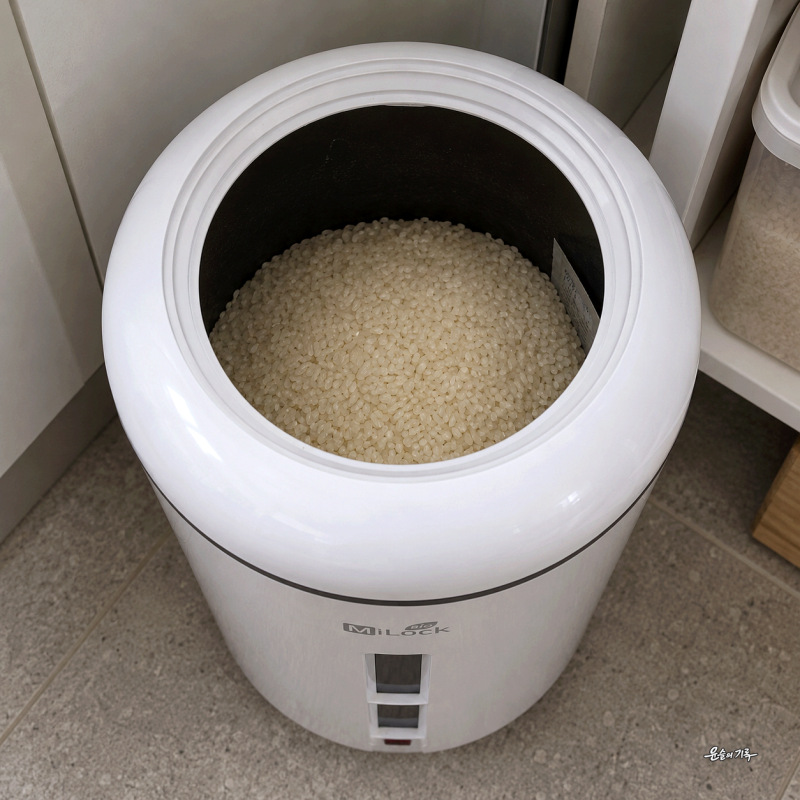 미락 진공쌀통 20kg 쌀보관통 쌀항아리, 뚜껑 닫으면 자동 진공되는 간단한 사용법