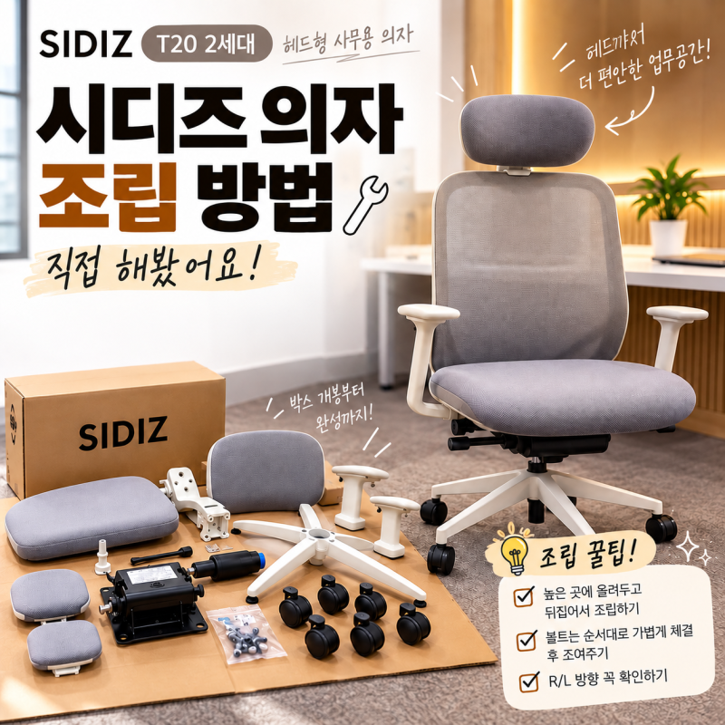 용인공유오피스 사무실 가구 준비, 시디즈 의자 조립방법과 셀프 조립 꿀팁