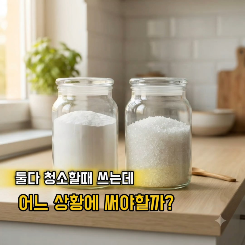 베이킹소다 구연산 차이점과 사용법 주방 욕실 청소 용도 정리