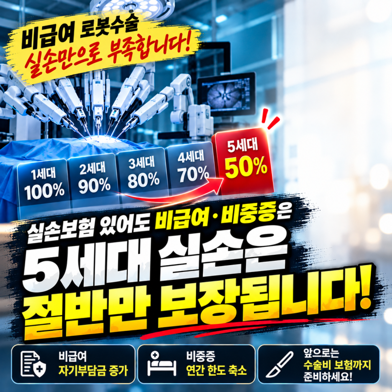 5세대 실손보험 수술비보험 꼭 필요할까? 로봇수술·비급여 자기부담금·수술비 보완 총정리