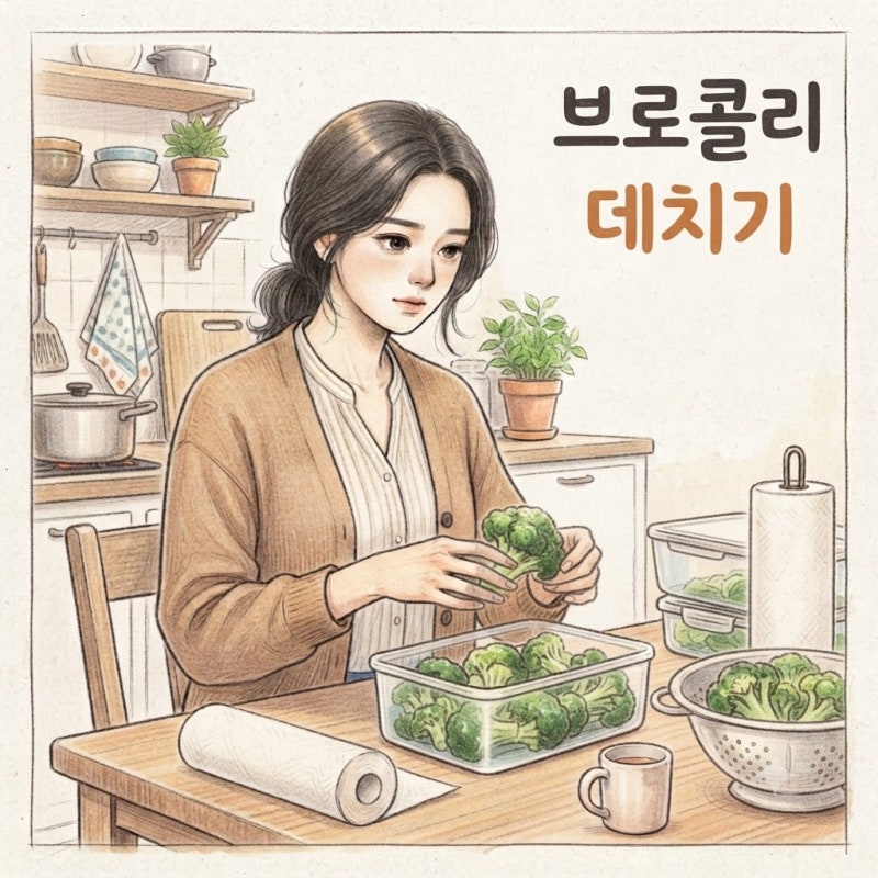 무르지 않고 초록빛이 선명한 브로콜리 데치는 방법 및 보관 팁