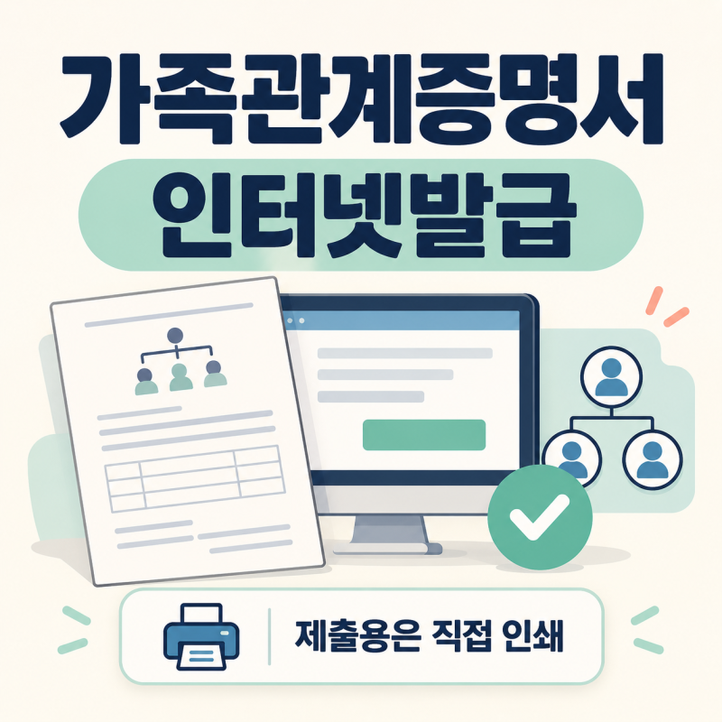 가족관계증명서 인터넷발급, 종이·PDF 제출은 직접 인쇄로 선택하세요