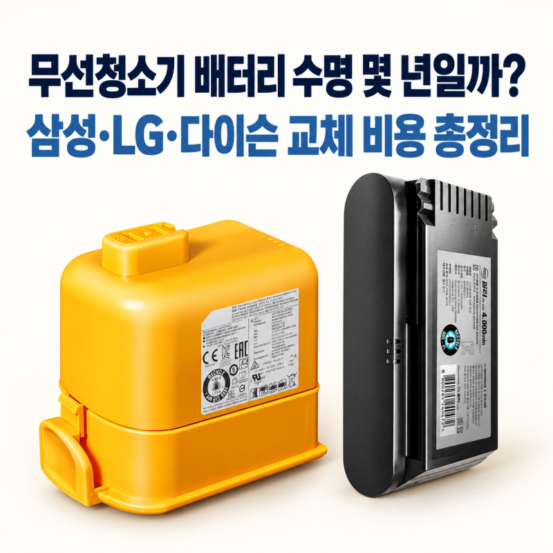 무선청소기 배터리 수명 몇 년일까? 삼성, LG, 다이슨 교체 비용 총정리