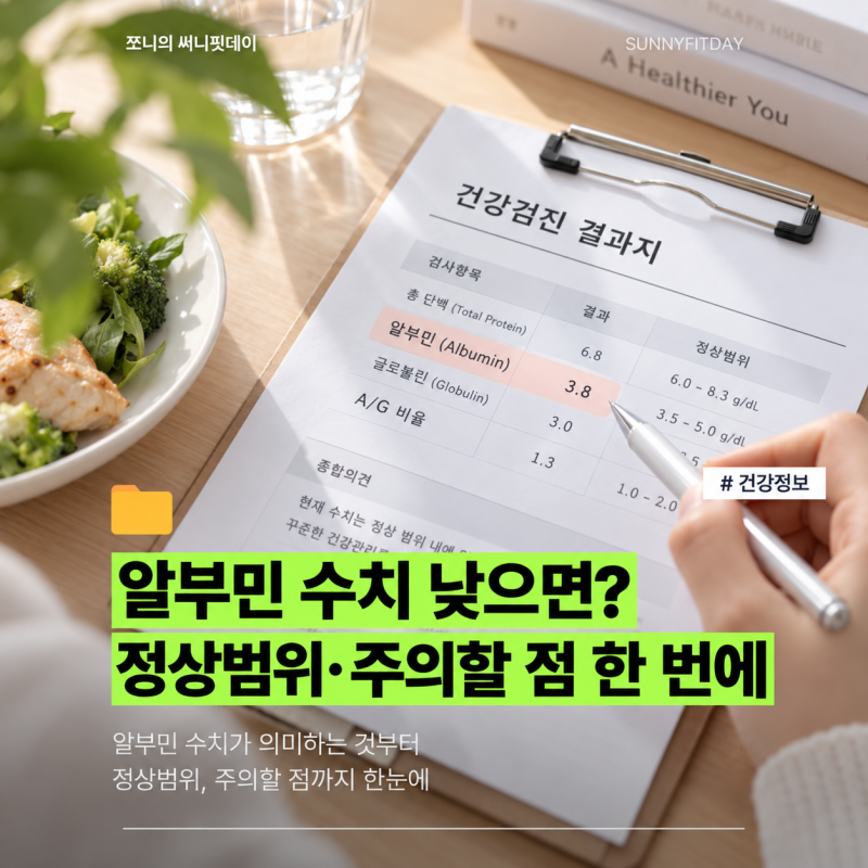 알부민 수치 낮으면? 효능·정상범위·주의할 점 한 번에