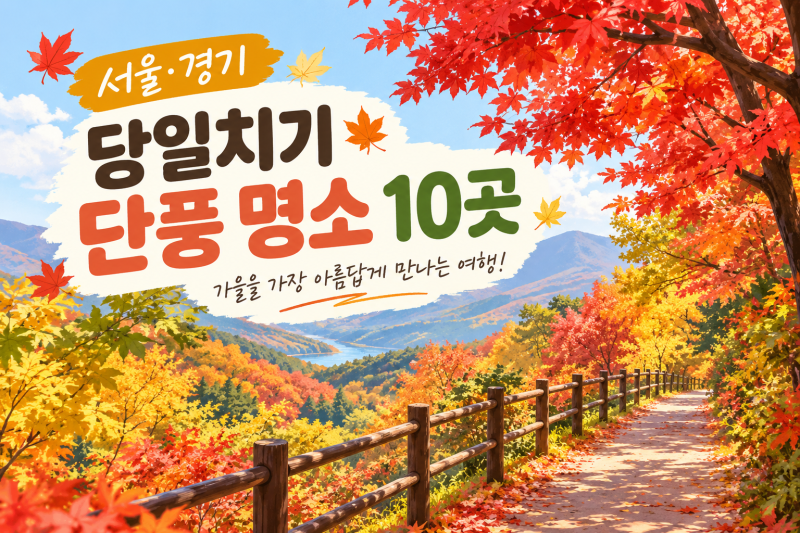 2026 서울 근교 단풍 명소 10곳 당일치기로 다녀오기 좋은 곳 단풍 절정 시기까지
