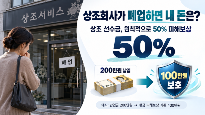 상조회사가 폐업하면 내가 낸 돈은? 상조 선수금 50% 보전제도