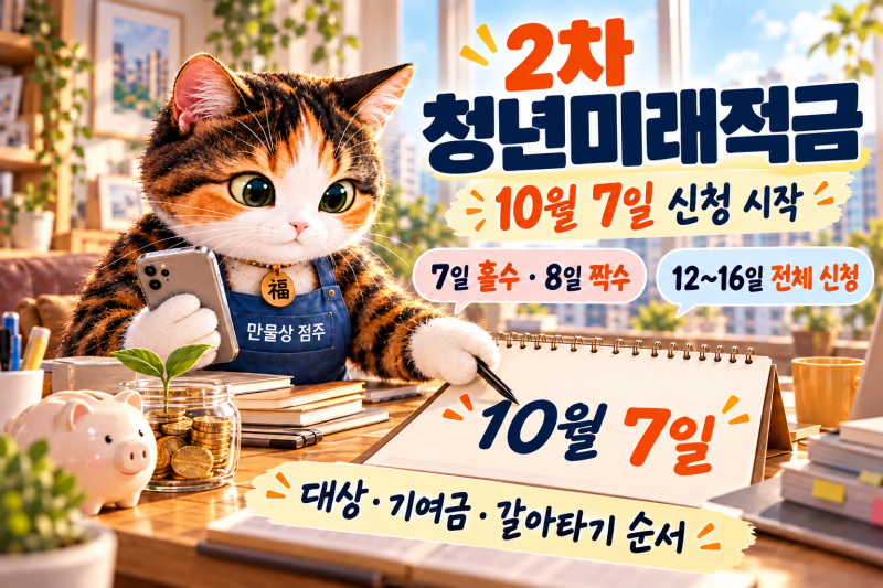 2차 청년미래적금 10월 7일 신청｜대상·정부기여금·청년도약계좌 갈아타기