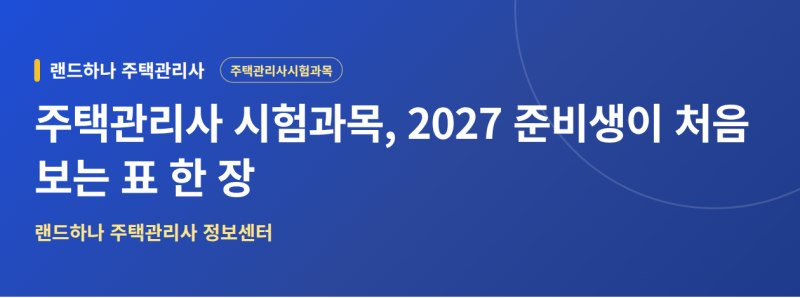 주택관리사 시험과목과 시험시간, 처음이라면 이것부터!