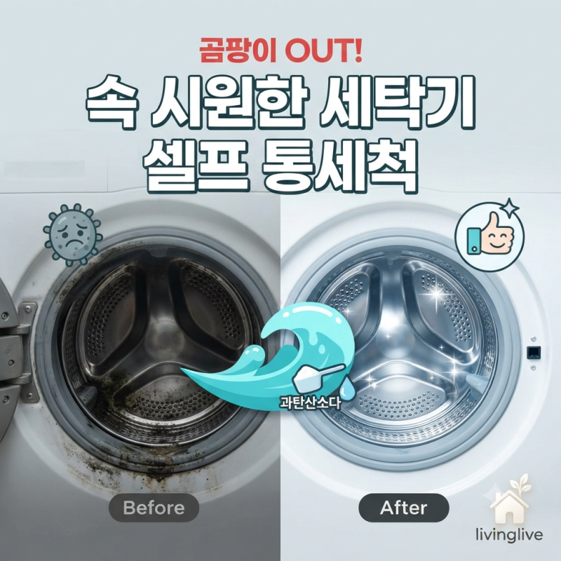 계절이 바뀌어도 남아있는 세탁기 곰팡이!!! 통돌이·드럼세탁기 셀프 통세척 가이드