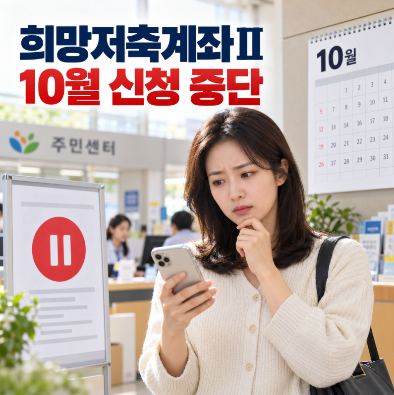 희망저축계좌2 10월 신청, 1일부터라더니 왜 안 될까? 모집 잠정 중단 확인