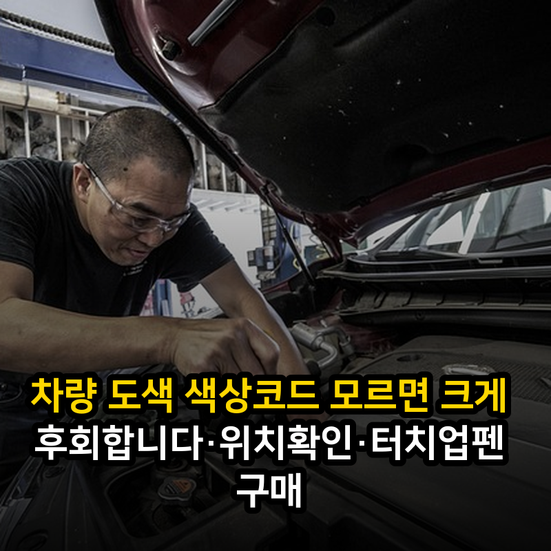 차량 도색 색상코드 모르면 크게 후회합니다·위치확인·터치업펜구매