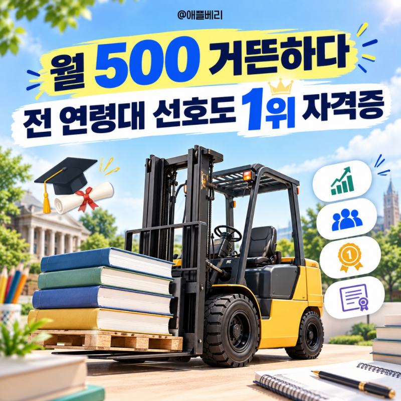 '월 500 거뜬하다는데..' 전 연령대 선호도 1위 지게차 운전 기능사 자격증 팩트 체크