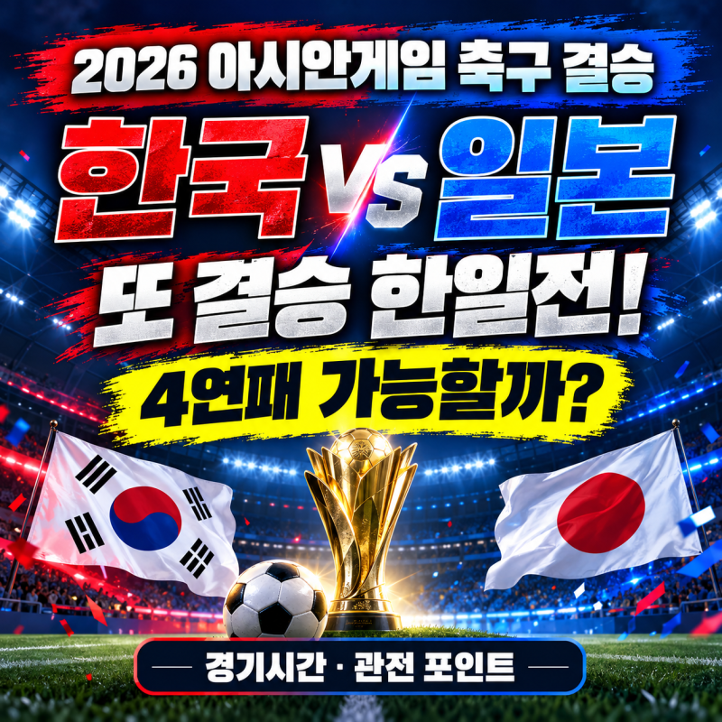 2026 아시안게임 축구 결승 한국 일본 경기시간, U-21 일본과 한일전 관전 포인트