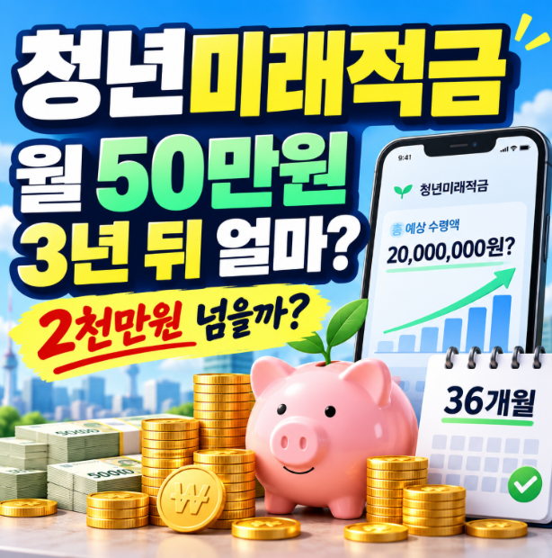 청년미래적금 만기 2천만원 넘을까? 월 50만원 36개월 일반형·우대형 계산
