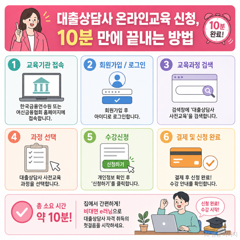 대출상담사 되기전 온라인교육 신청하는 방법