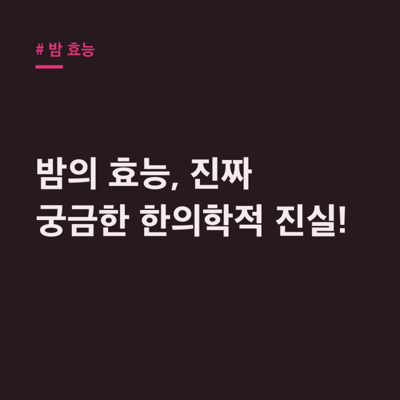 밤 효능, 당뇨·변비까지 한의학적 진실은?
