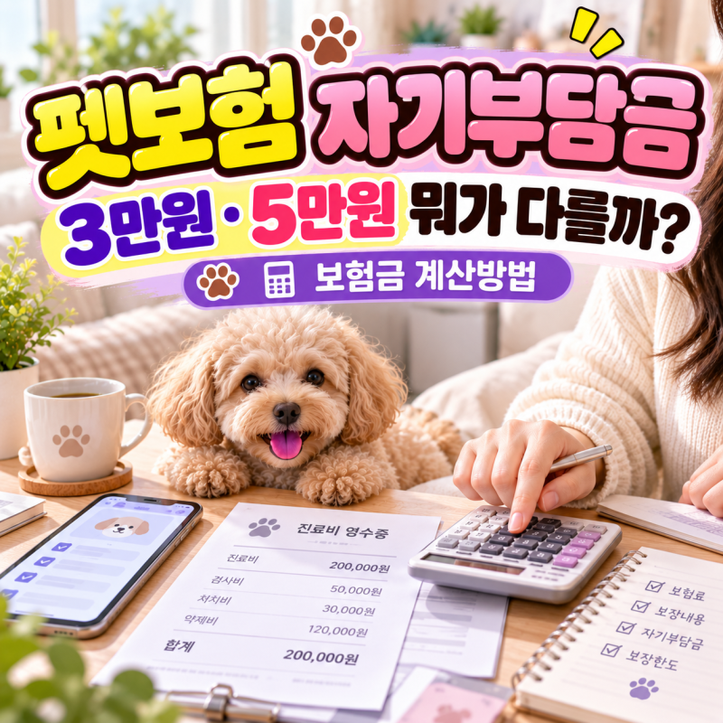 2026 펫보험 자기부담금 뜻 (3만원·5만원 보험금 계산방법)