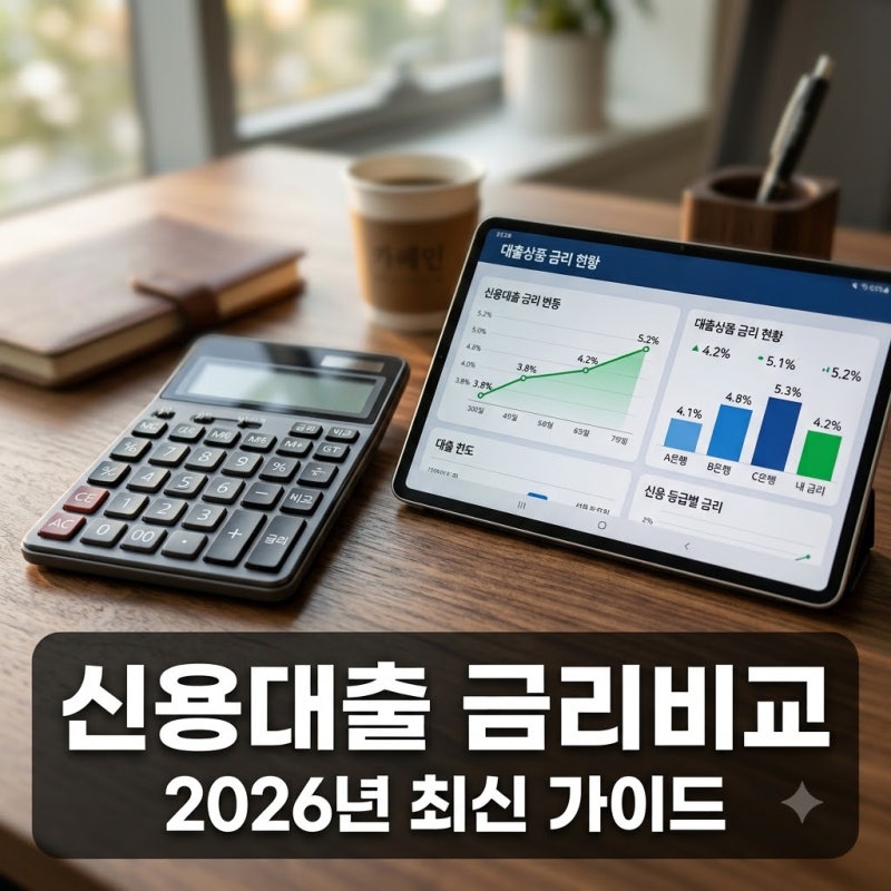 직장인 신용대출 금리 비교 TOP 5 및 2026년 최신 은행별 한도 요약