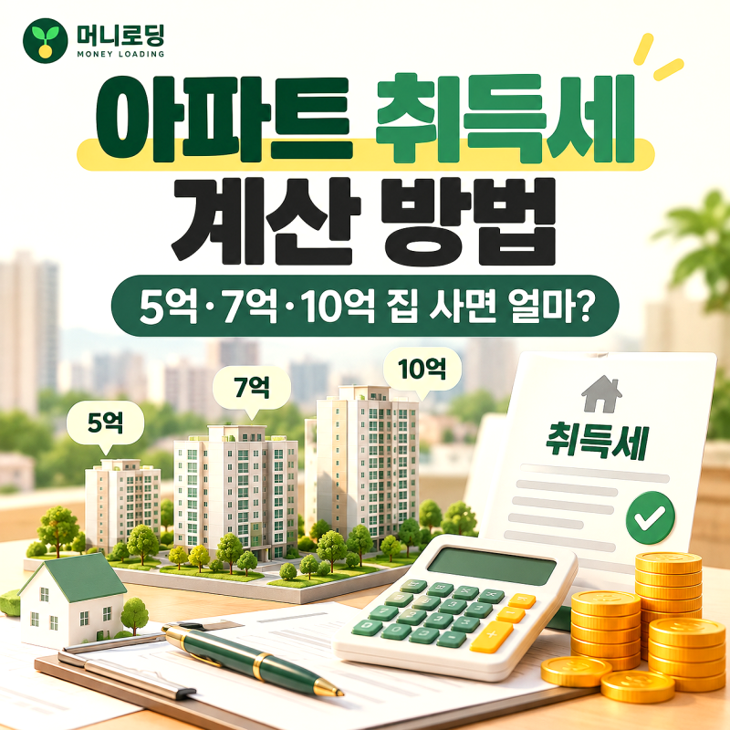아파트 취득세 계산 방법ㅣ5억·7억·10억 집 사면 세금은 얼마 나올까