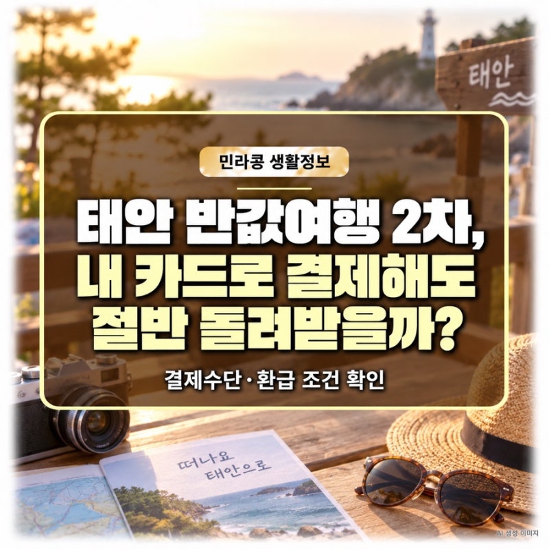 태안 반값여행 2차, 내 카드로 결제해도 절반 돌려받을까?