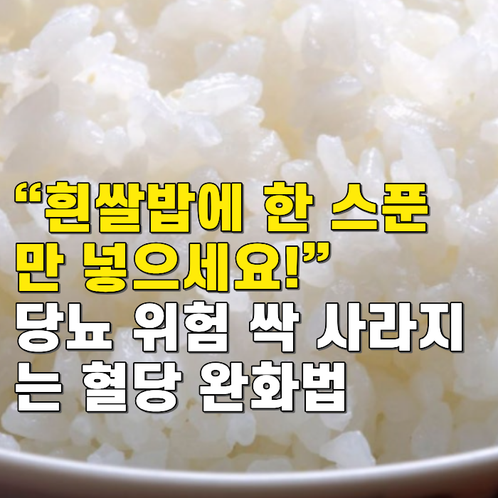 “흰쌀밥에 한 스푼만 넣으세요!” 당뇨 위험 싹 사라지는 혈당 완화법